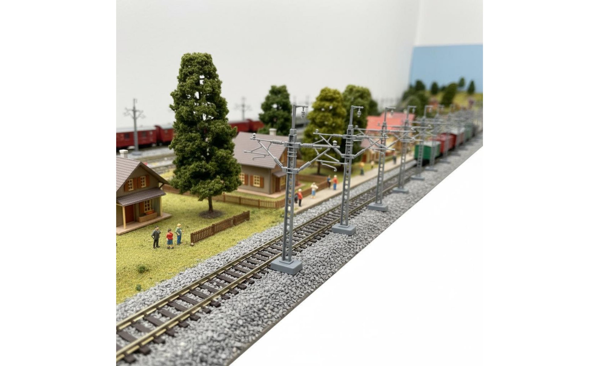 12 Pieces Model Railway Catenary Mast Realistic Intricate for Dioramas