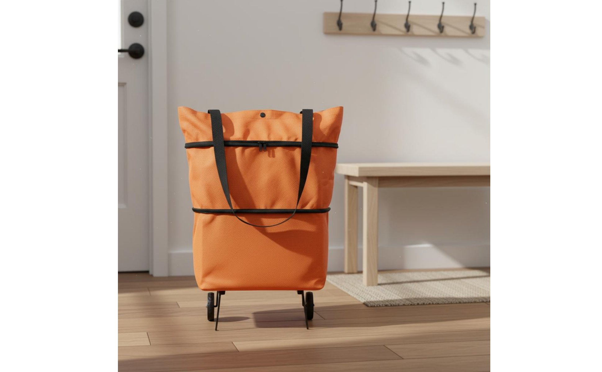 Foldable Shopping Bag with Wheels Lightweight & Portable Foldable Shopping Cart