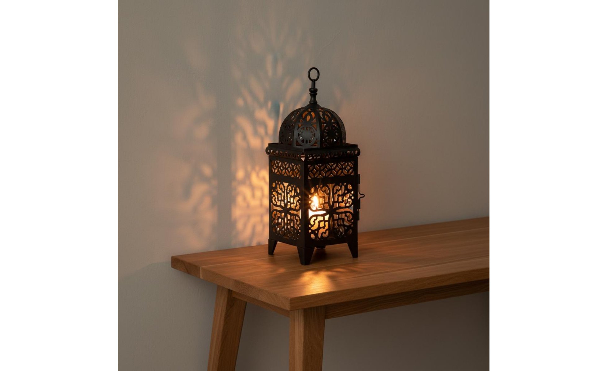 Moroccan Design Lantern Windproof Wrought Iron Candle Lantern Exotic Atmosphere
