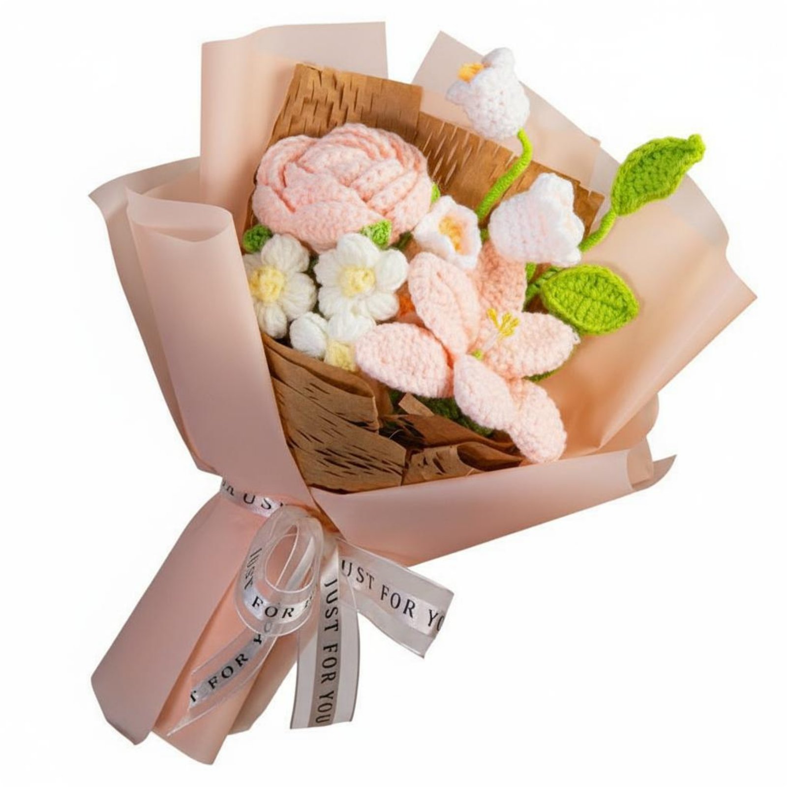 Wollblumenstrauß fertiges Produkt handgefertigter Wollblumenstrauß