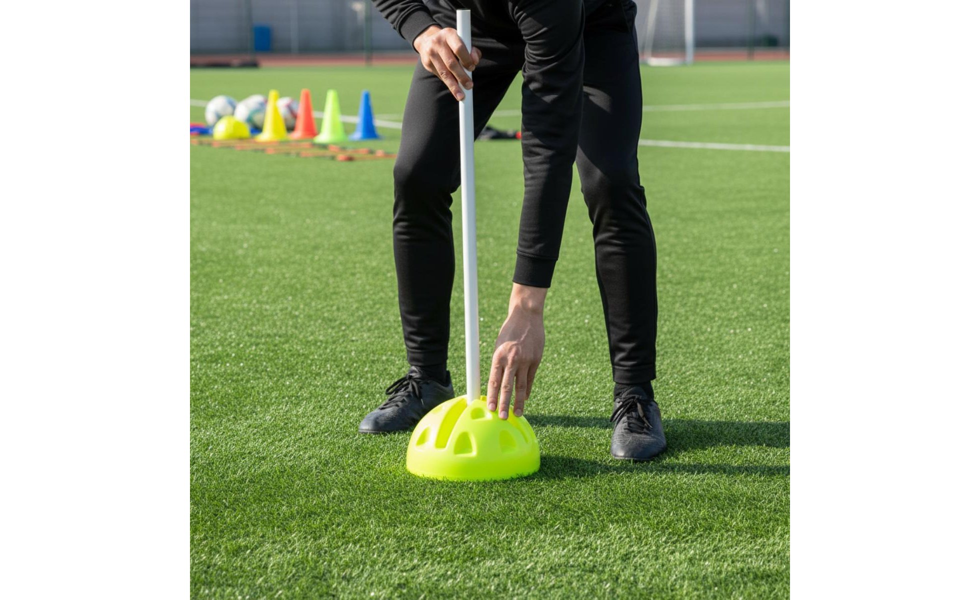 Soccer Flag Stand Portable Water-Fillable Training Base Leak-Proof for Athletes