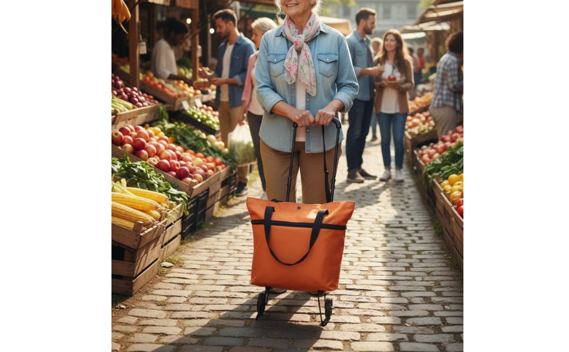 Foldable Shopping Bag with Wheels Lightweight & Portable Foldable Shopping Cart