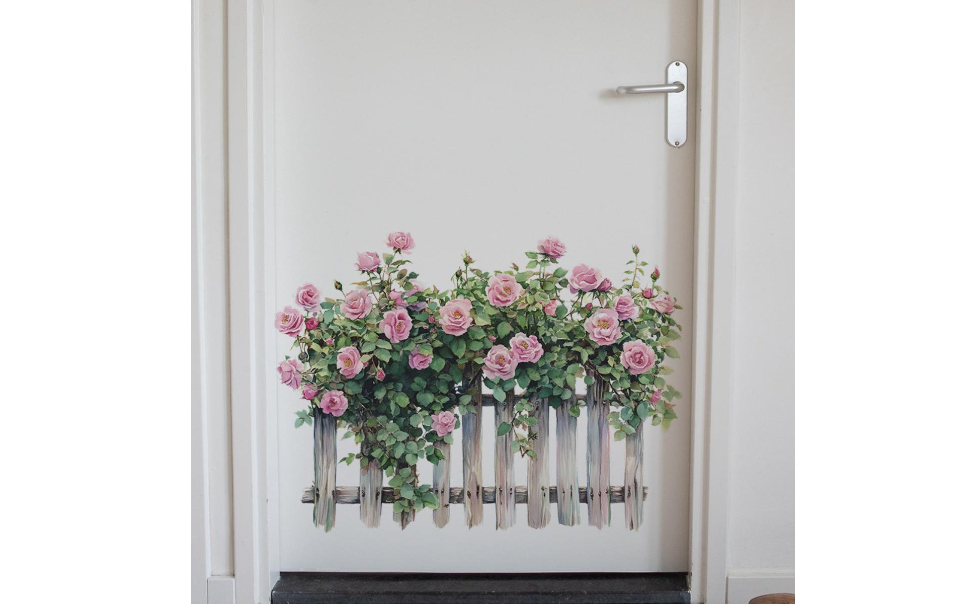 Flower Fence Wall Sticker Self Flower Fence Wall Decal Peel and Stick