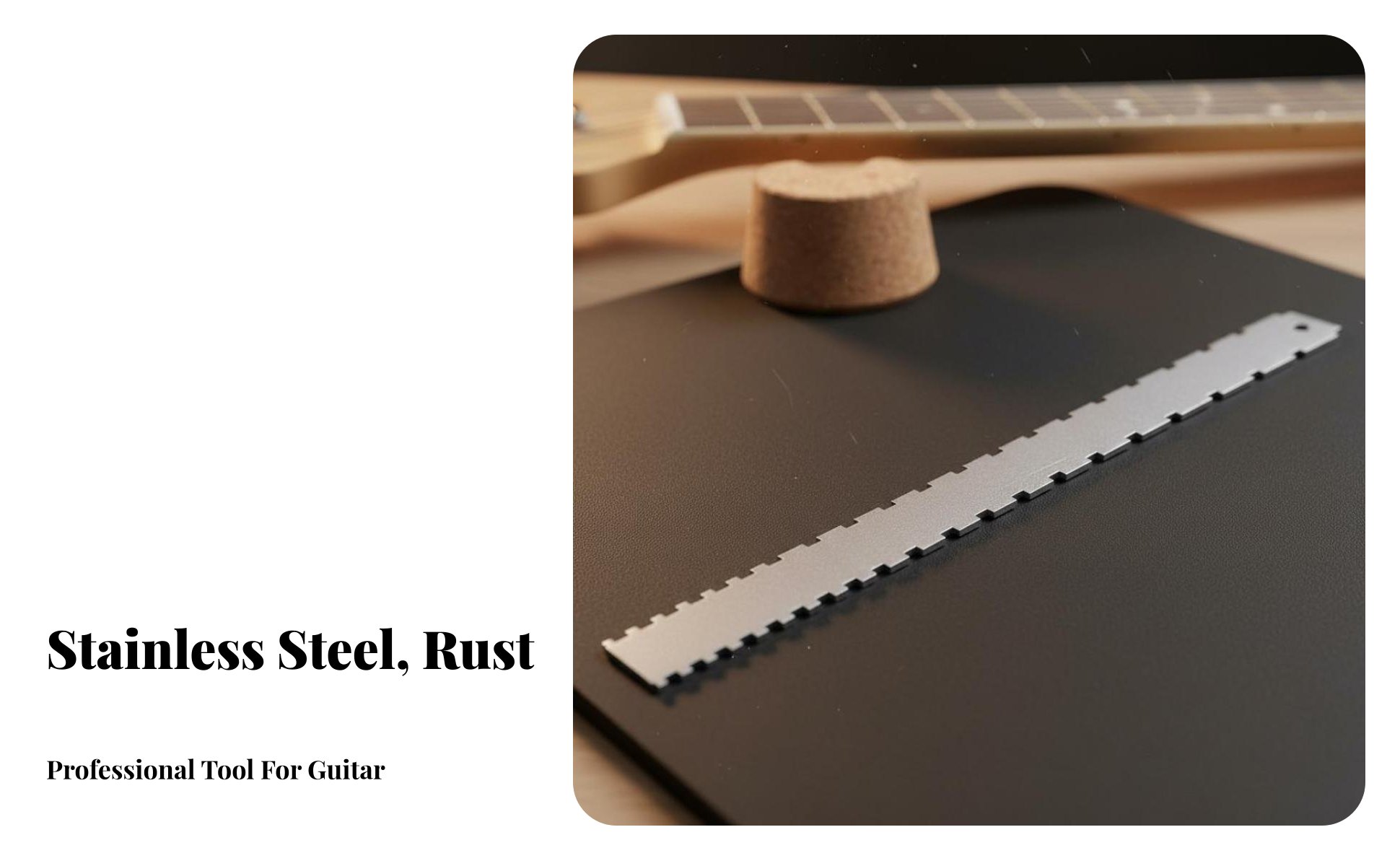 Guitar Neck Notched Straight Gauge Stainless Steel Notched Neck Relief Ruler
