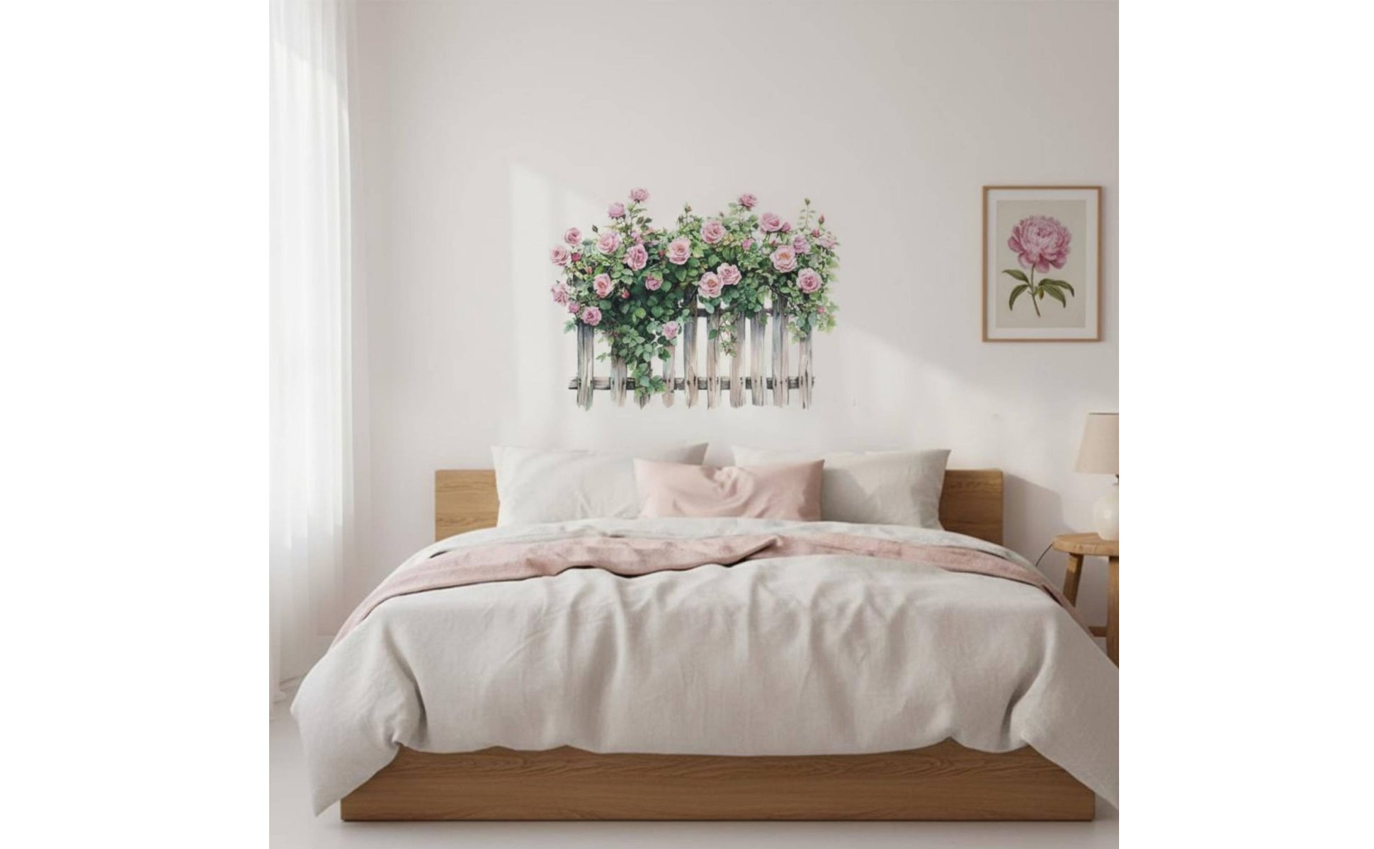 Flower Fence Wall Sticker Self Flower Fence Wall Decal Peel and Stick