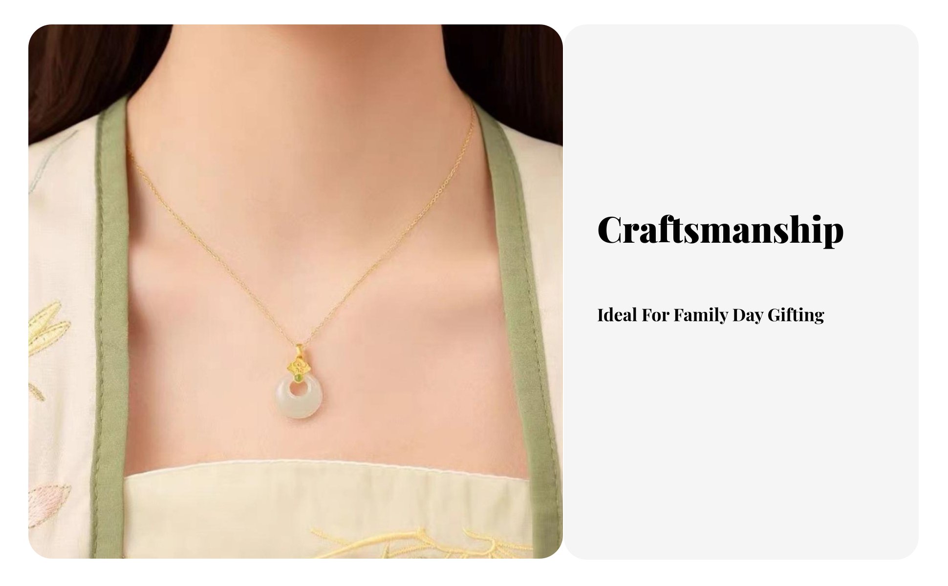 Jade Safety Buckle Necklace Mother's Day Gift Jade Safe Buckle Necklace for Moms