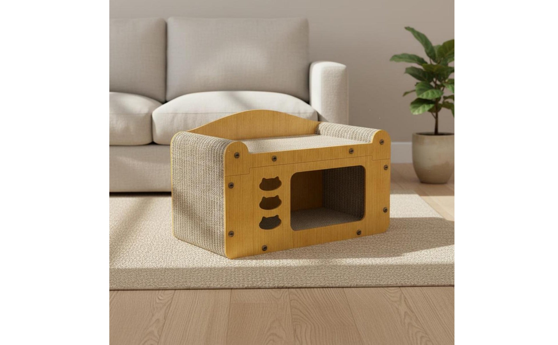 Cat Scratcher House Protects Furniture Corrugated Cat Condo Long-Lasting