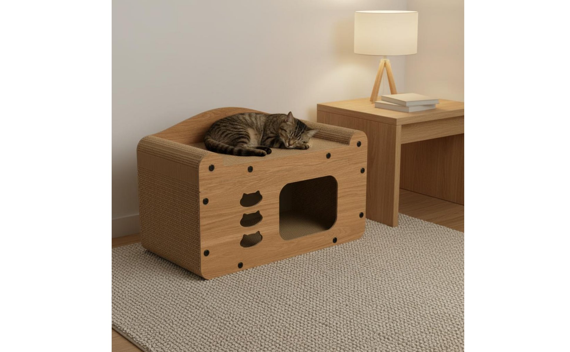 Cat Scratcher House Protects Furniture Corrugated Cat Condo Long-Lasting