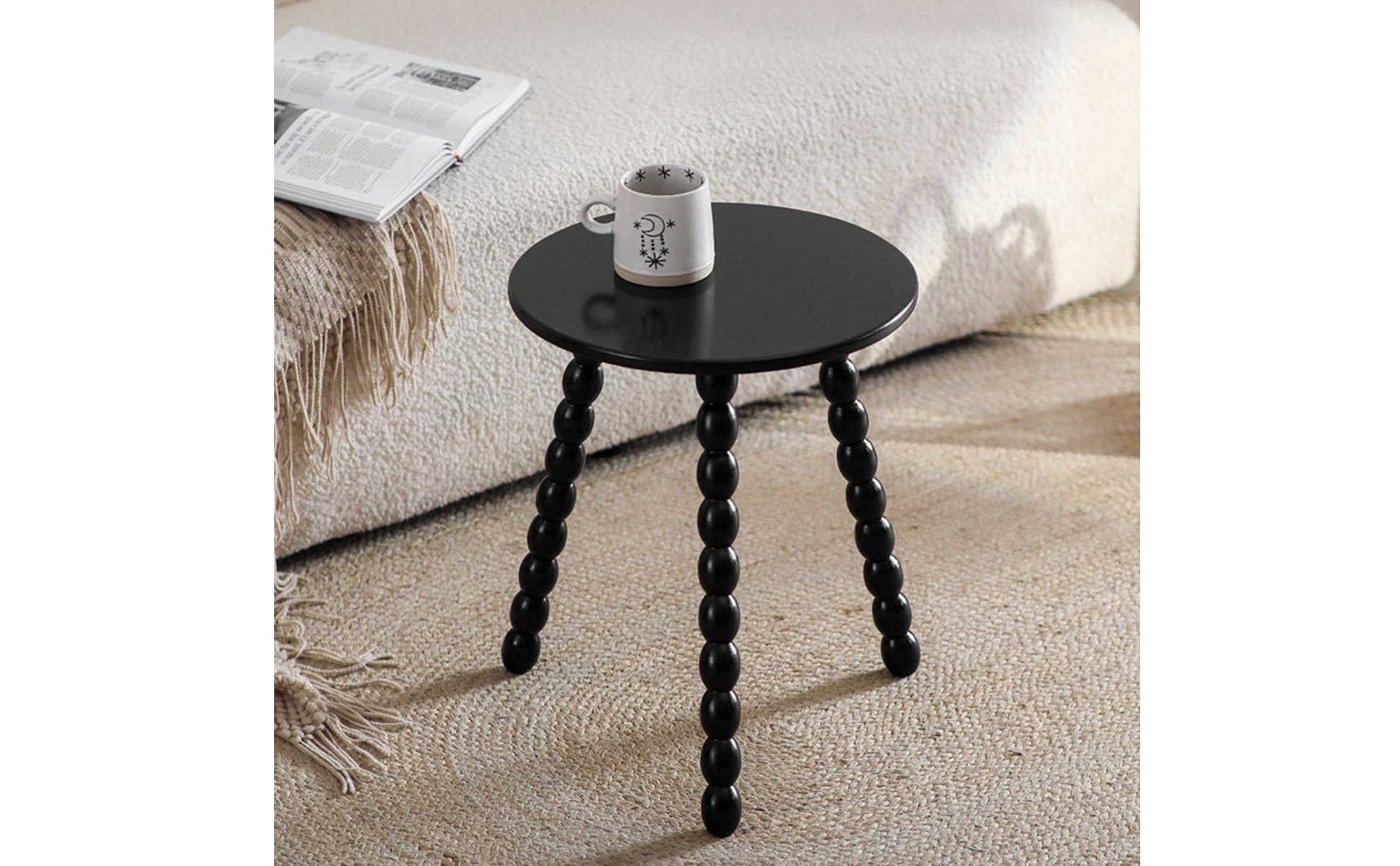Table D'appoint Ronde En Bois Compact Table Basse à Pieds Pieds En Forme De