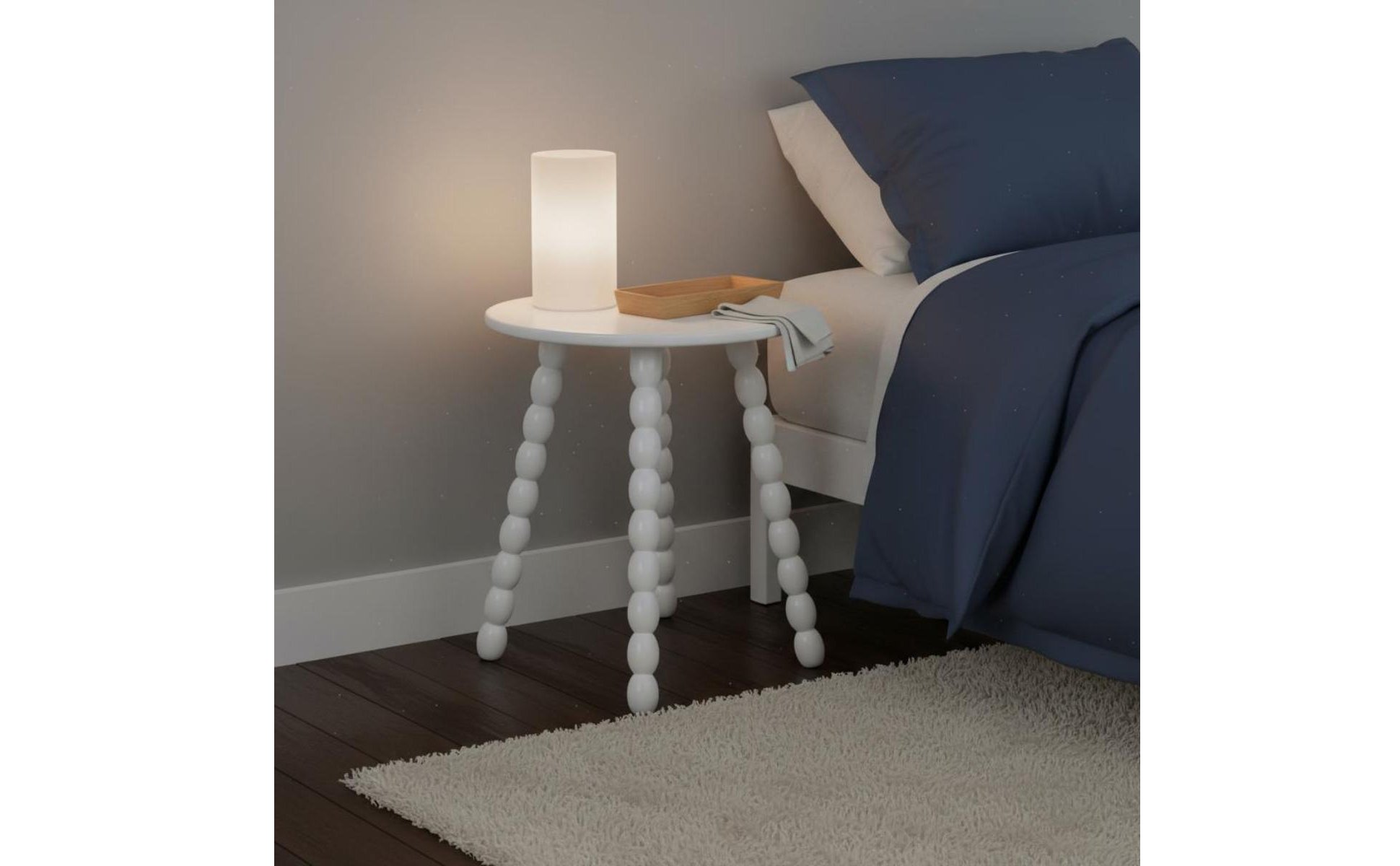 Table D'appoint Ronde En Bois Compact Table Basse à Pieds Pieds En Forme De