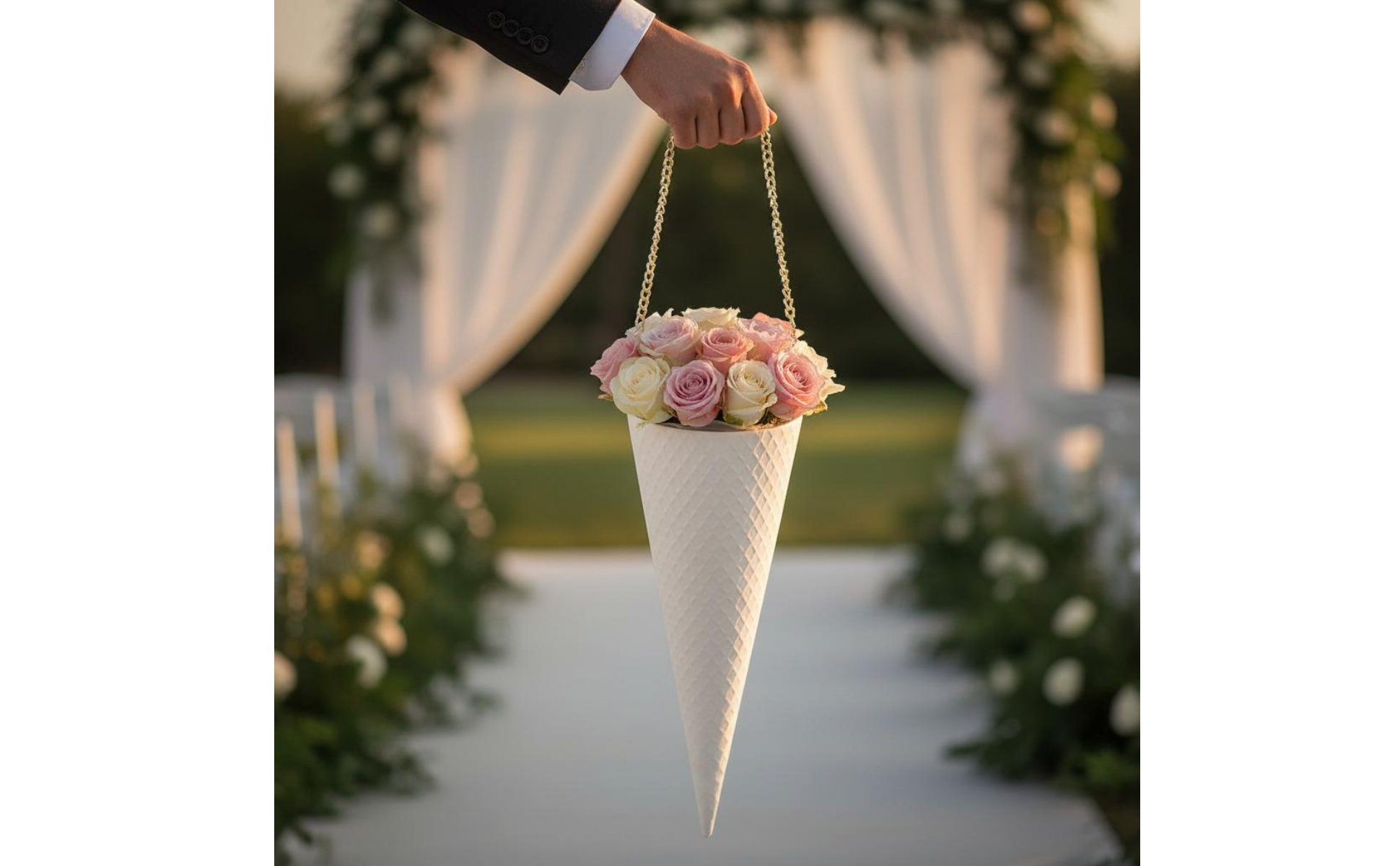 5 Pieces Ice Cream Cone Flower Box Portable Waffle Cone Flower Holder Versatile