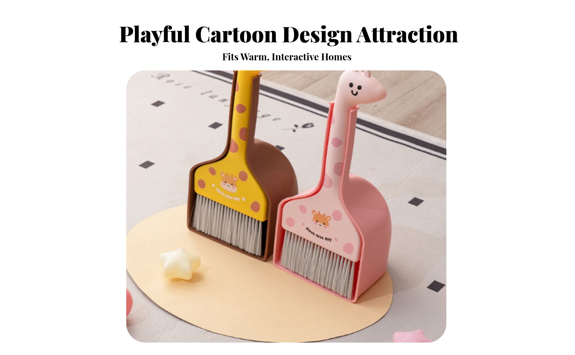Kids Broom and Dustpan Set Educational Toddler Broom Set for Playing House