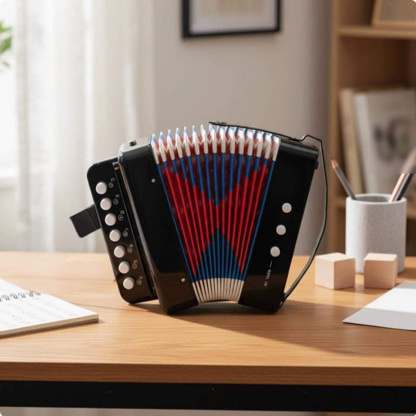 7 Key Accordion Ideal Gift Mini Accordion Trains Hand-Eye Coordination