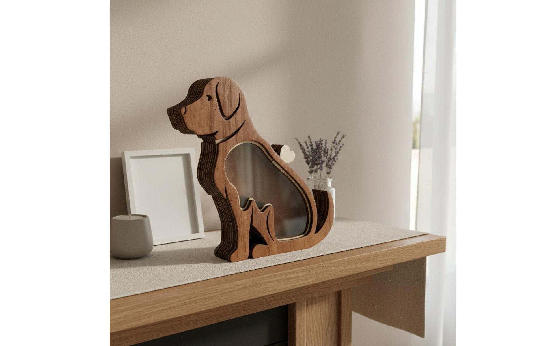 Boîte à Souvenirs pour Poils D'animaux Fenêtre Transparente