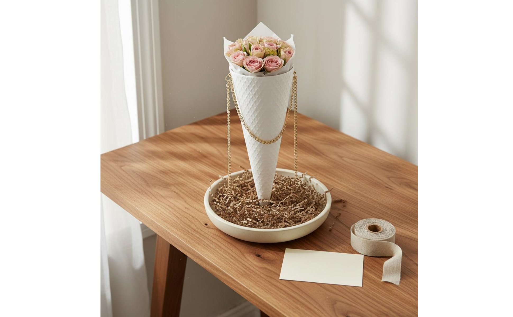 5 Pieces Ice Cream Cone Flower Box Portable Waffle Cone Flower Holder Versatile