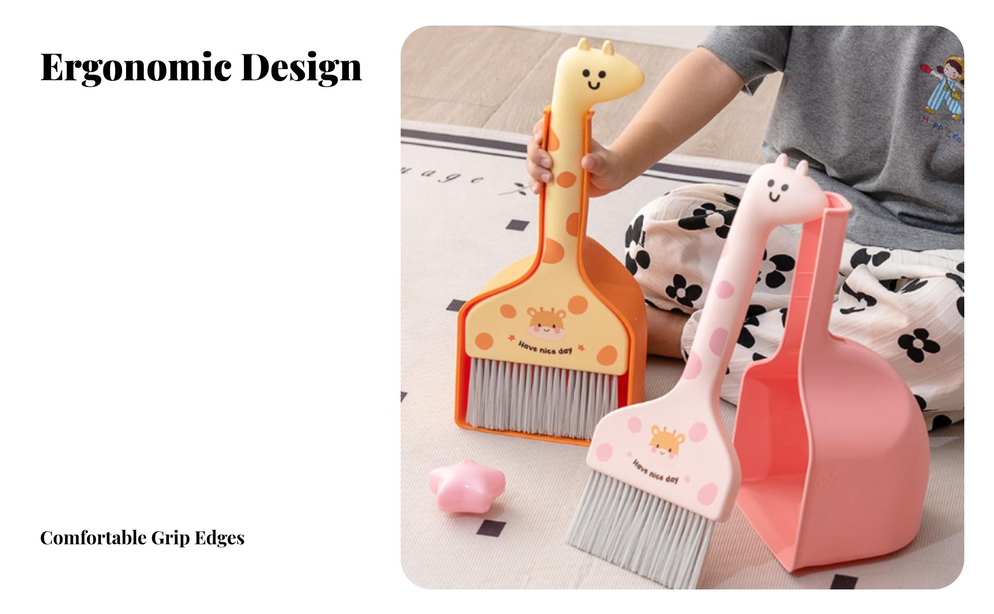 Kids Broom and Dustpan Set Educational Toddler Broom Set for Playing House