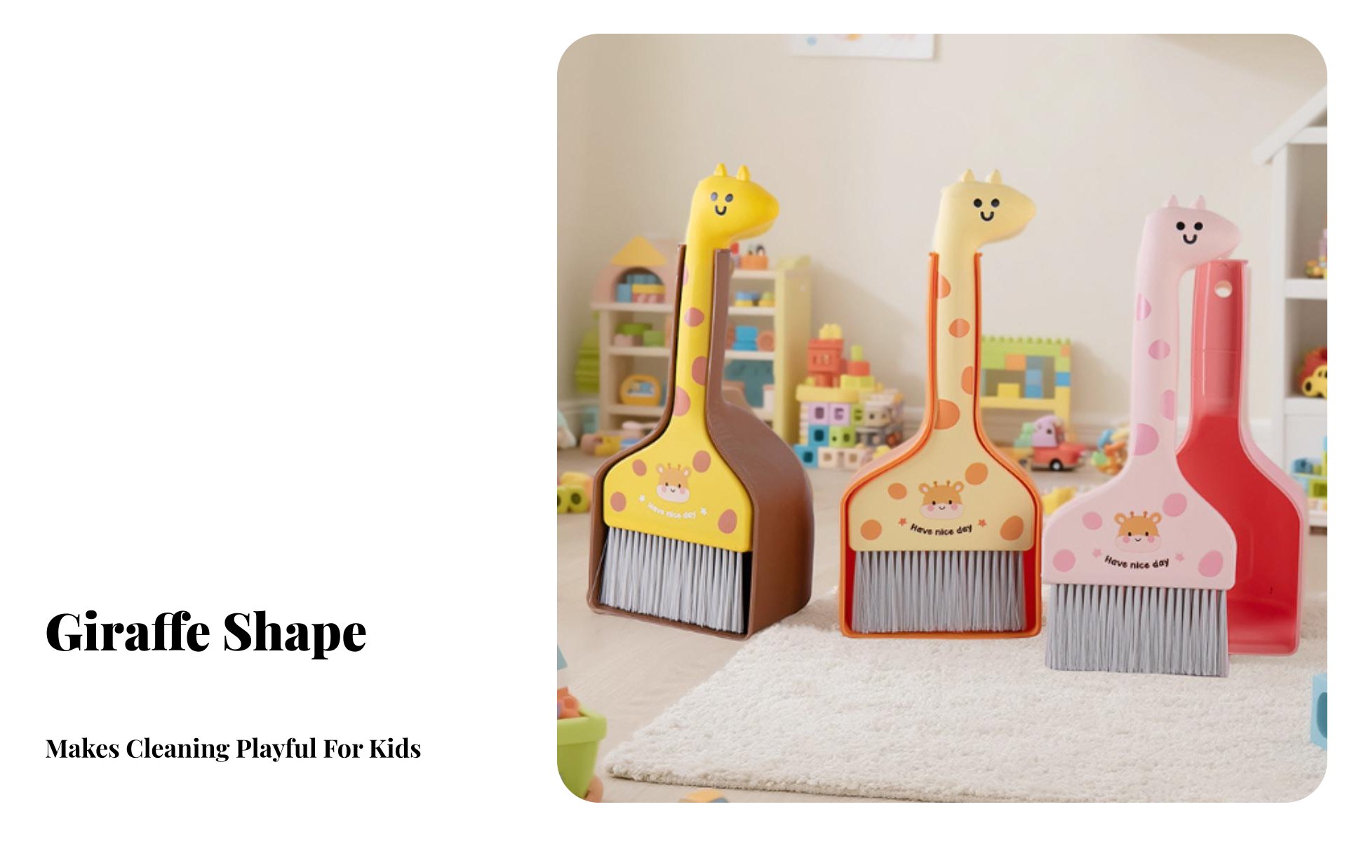 Kids Broom and Dustpan Set Educational Toddler Broom Set for Playing House