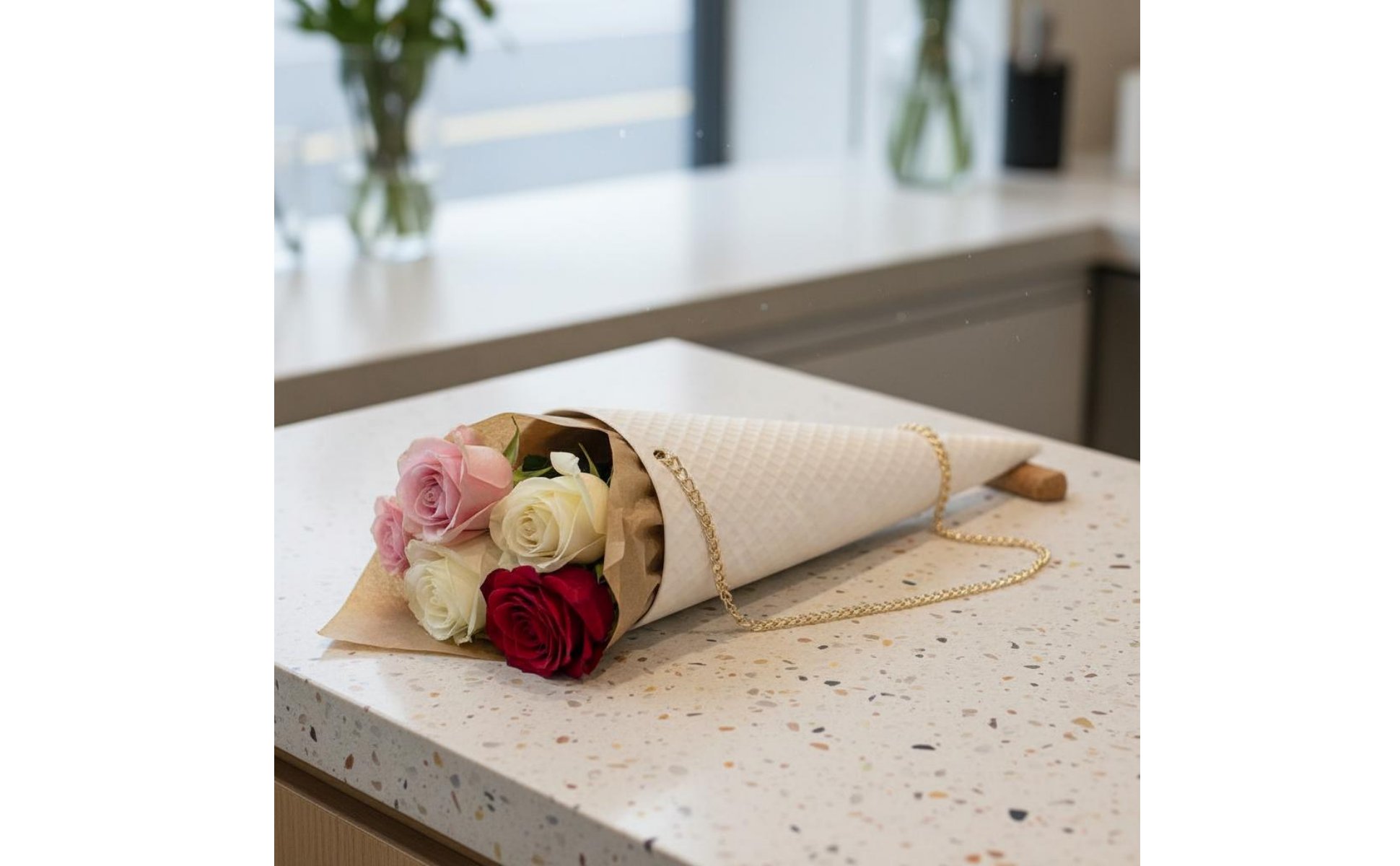 5 Pieces Ice Cream Cone Flower Box Portable Waffle Cone Flower Holder Versatile