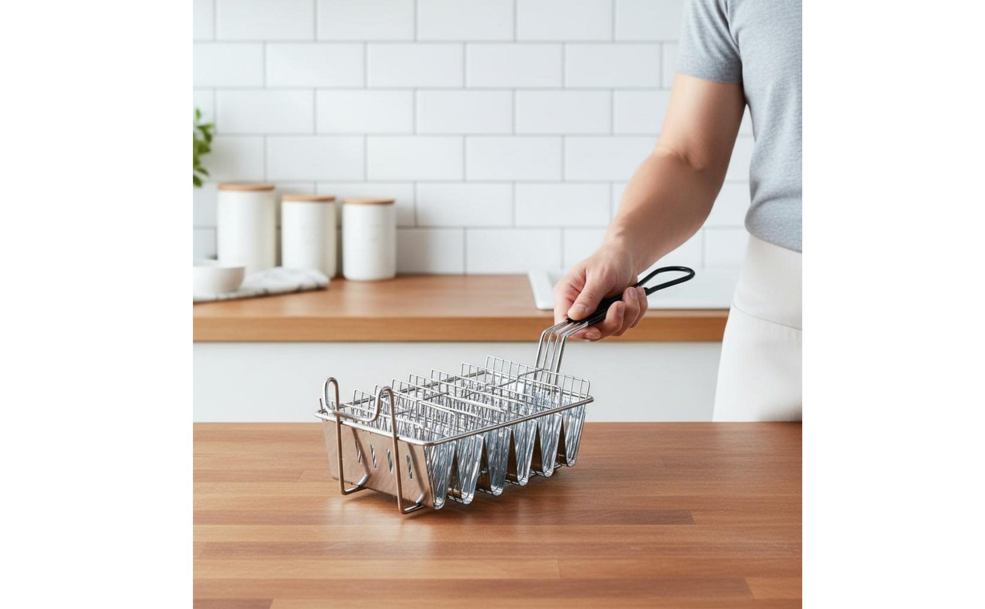 Taco Shell Fryer Basket Detachable Handle Taco Shell Molding Basket for Chefs