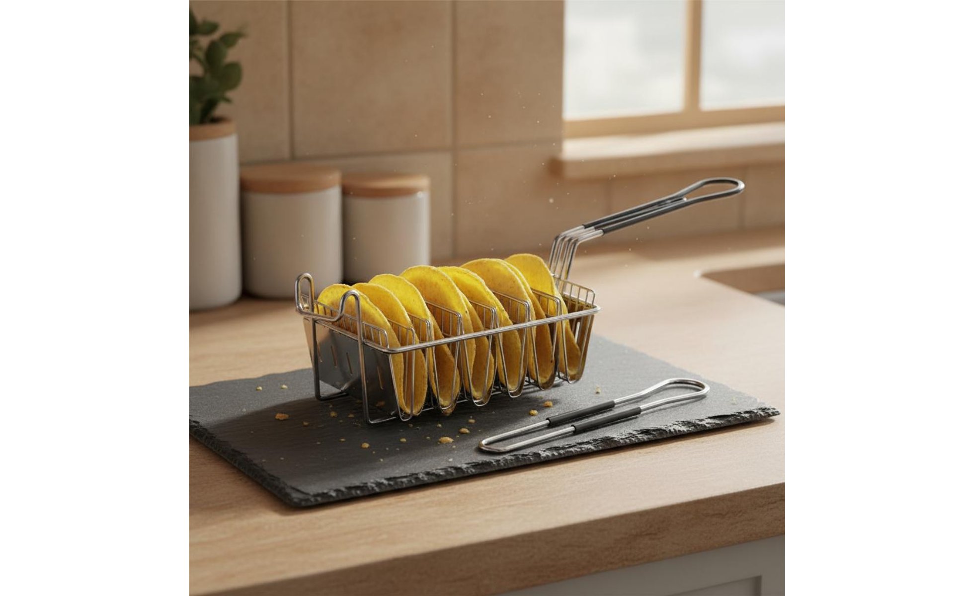 Taco Shell Fryer Basket Detachable Handle Taco Shell Molding Basket for Chefs