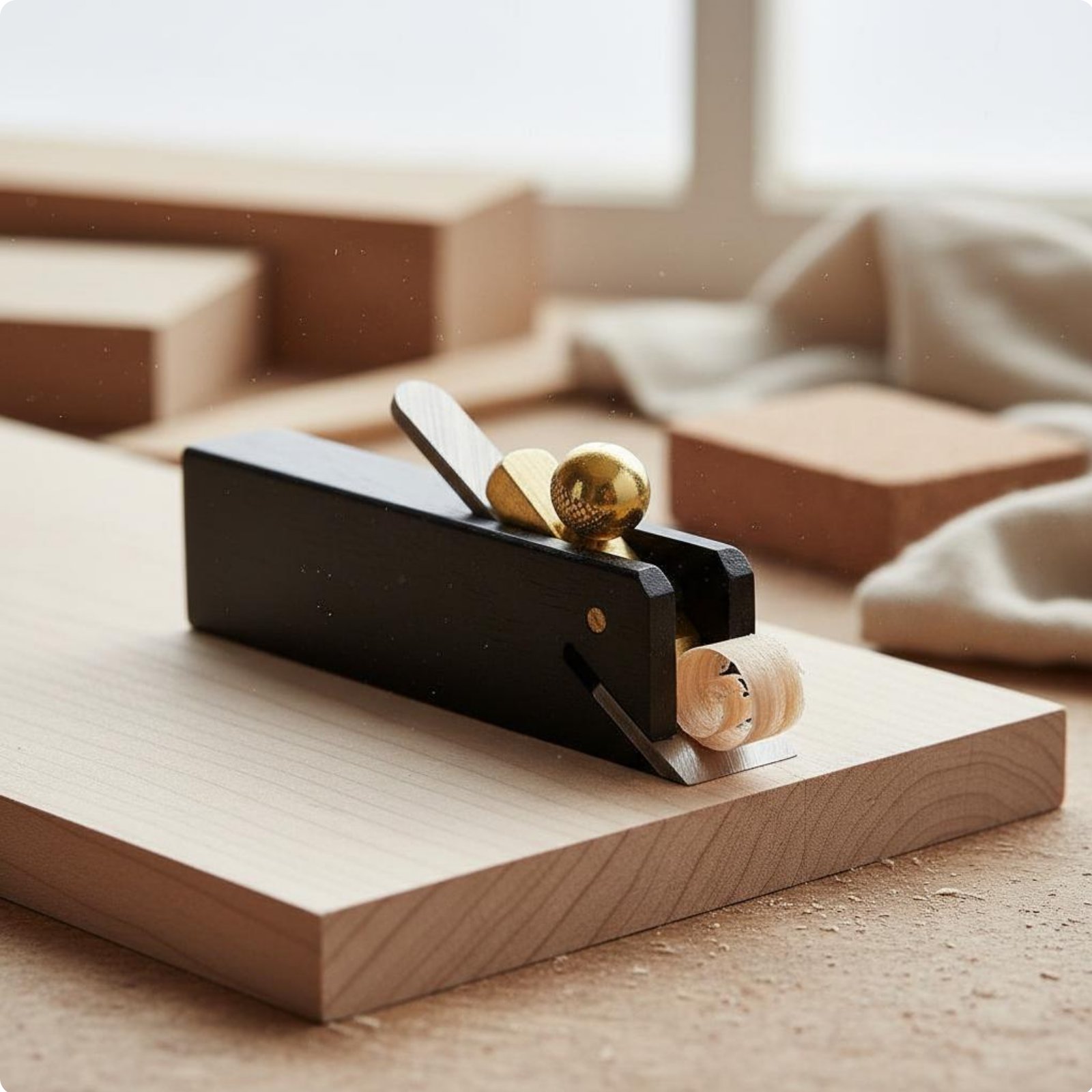 Ebony Trimming Plane Brass Fittings Mini Wood Planer Compact Size for Hobbyists