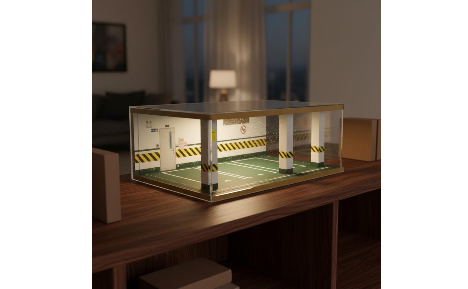 1:24 Scale Parking Garage Built-in LED Lights Lighted Parking Garage Display