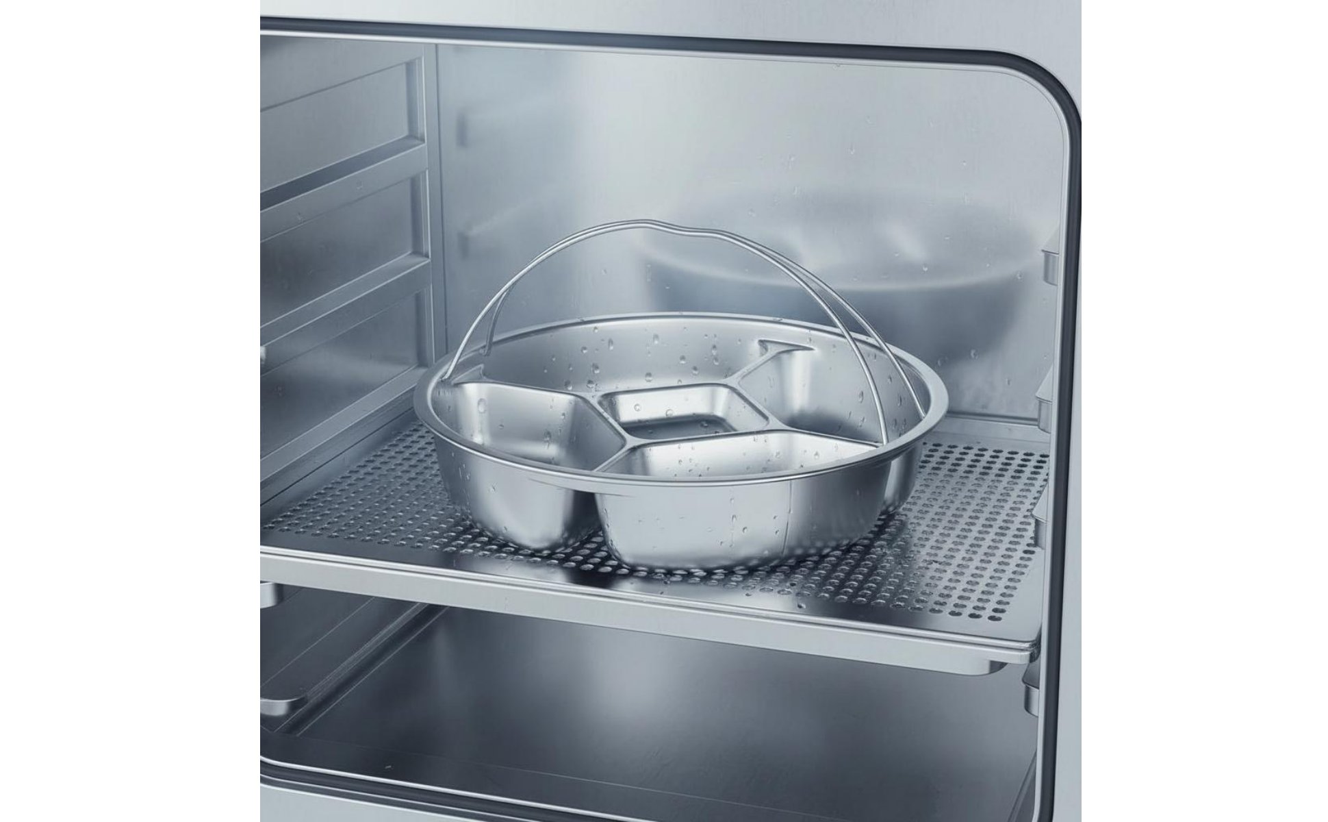 Divided Steamer Plate Prevents Flavor Mixing Round Portion Control Plate
