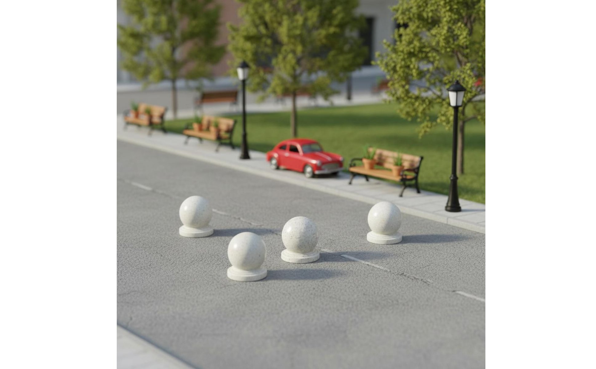 Miniature Stone Bollard Versatile Scene Decor Model Traffic Barrier