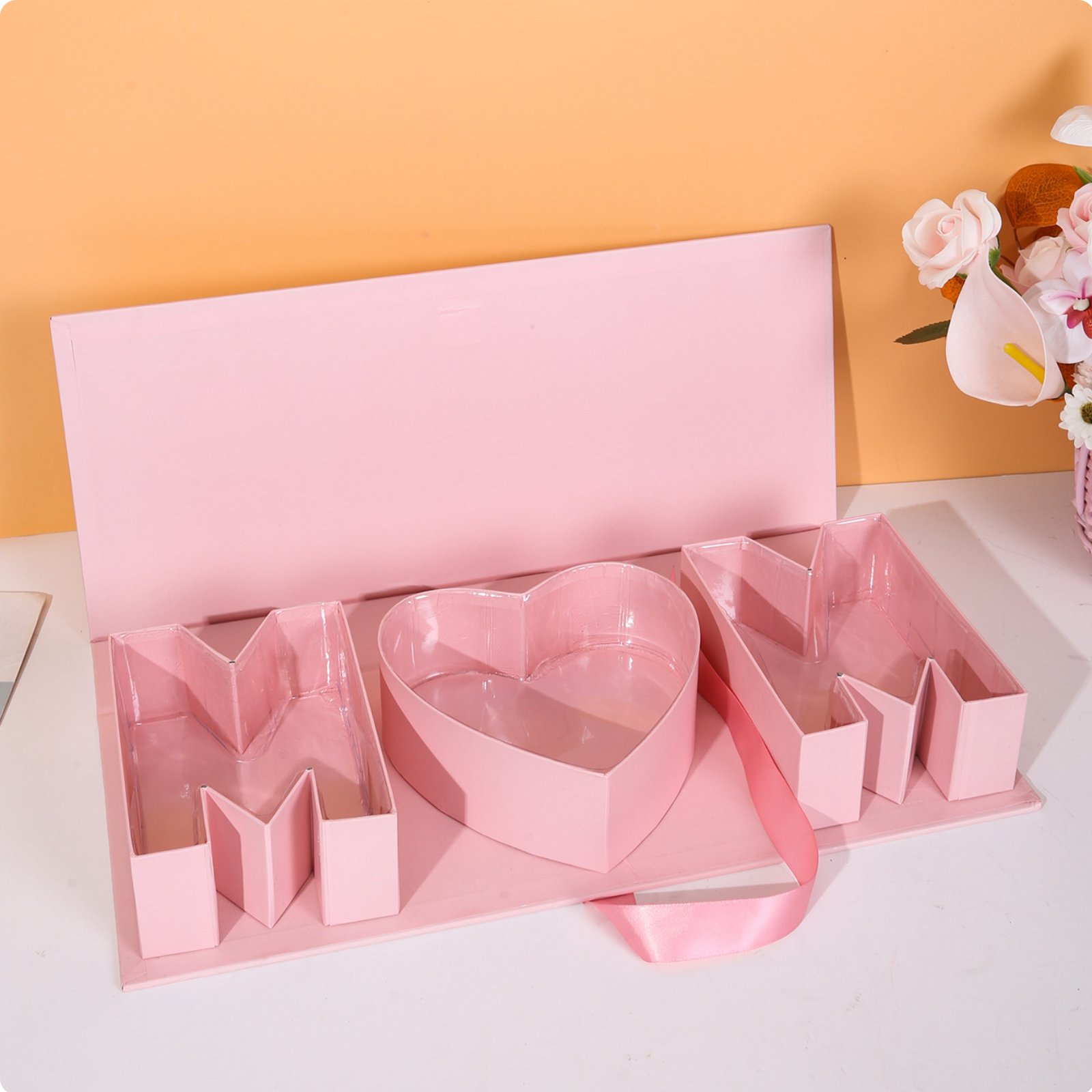 Rose Box Floral Display Case Unique MOM Shape for Romantic Gifting
