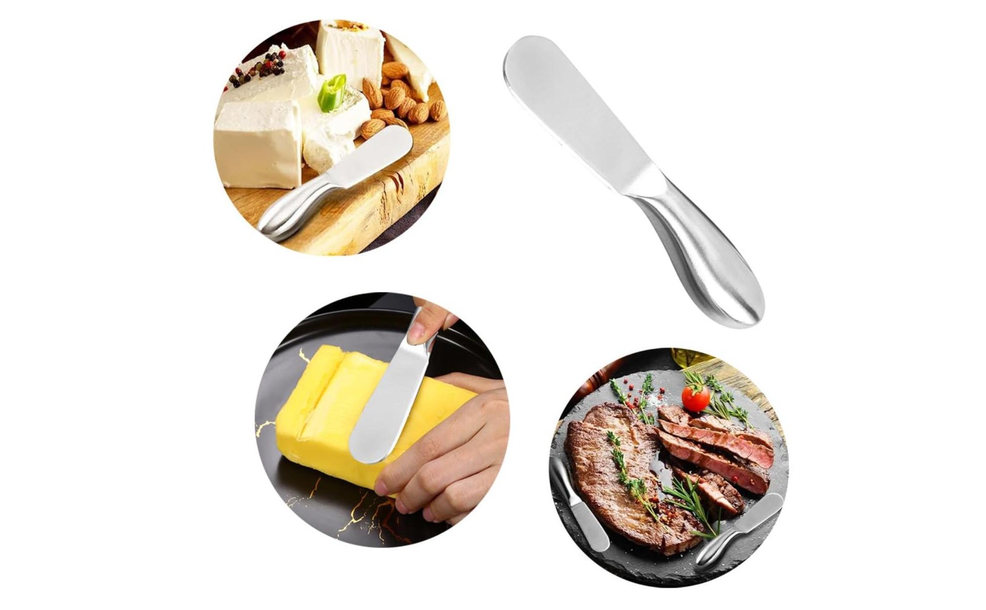 4 Pieces Stainless Steel Butter Rust-Resistant Cheese Spreader for Parties