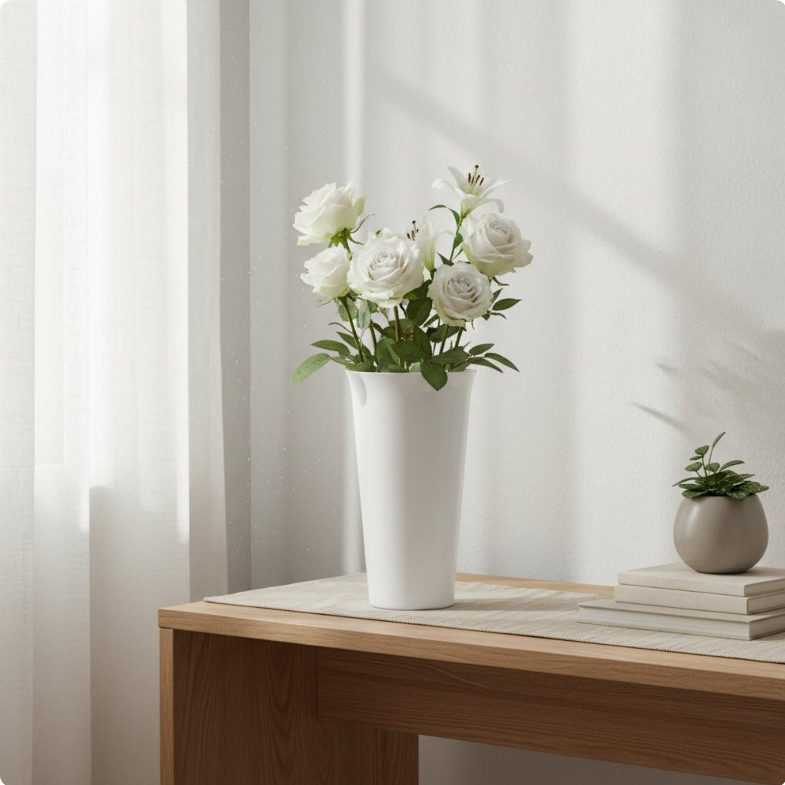 Nordic Design Flower Vase Waterproof Lightweight Resin for Entryway