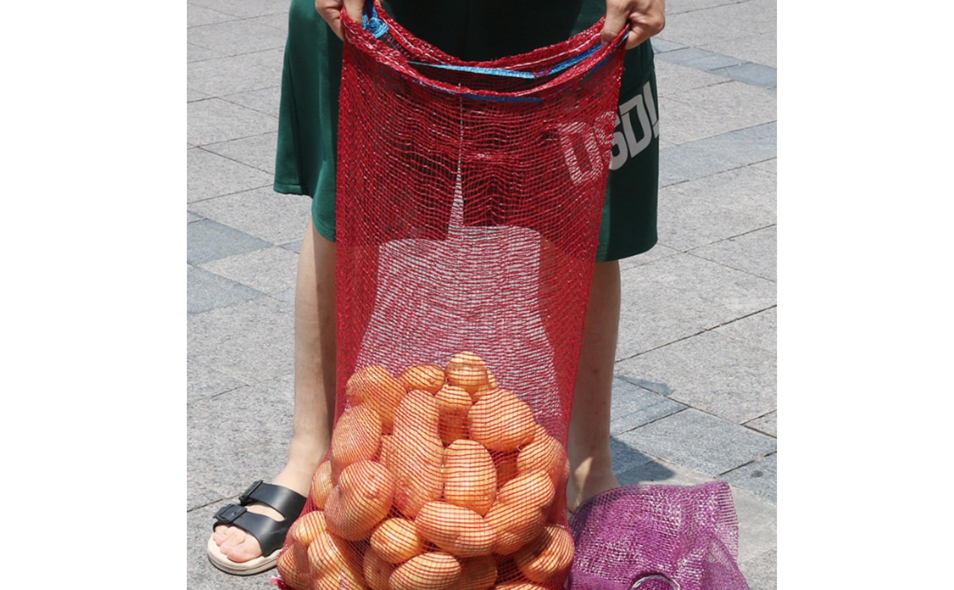 Mesh Produce Bag Breathable Heavy Duty Vegetable Net Bag Sturdy for Harvesting