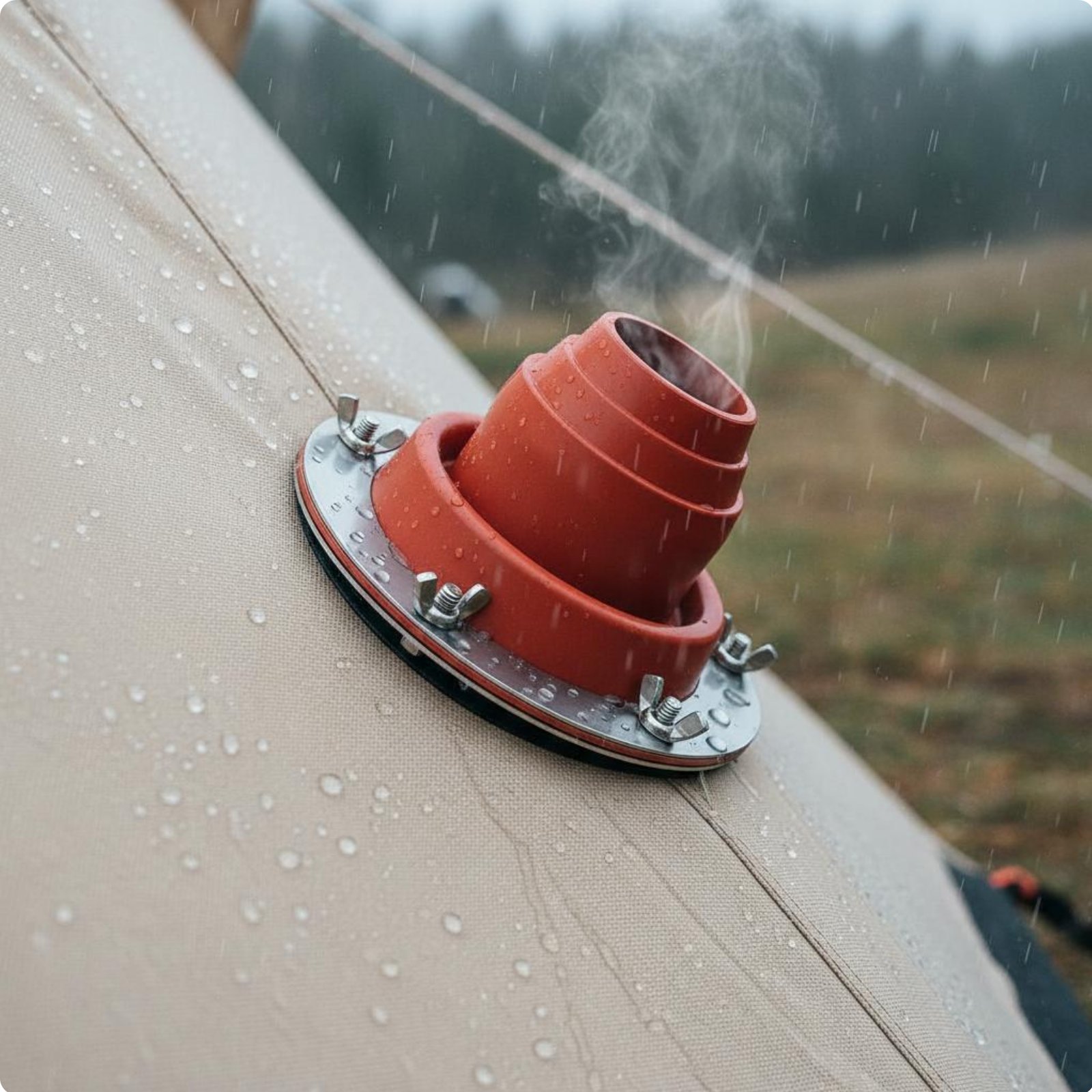 Hitzebeständige Silikon-Kaminmanschette einfache Installation für Camping