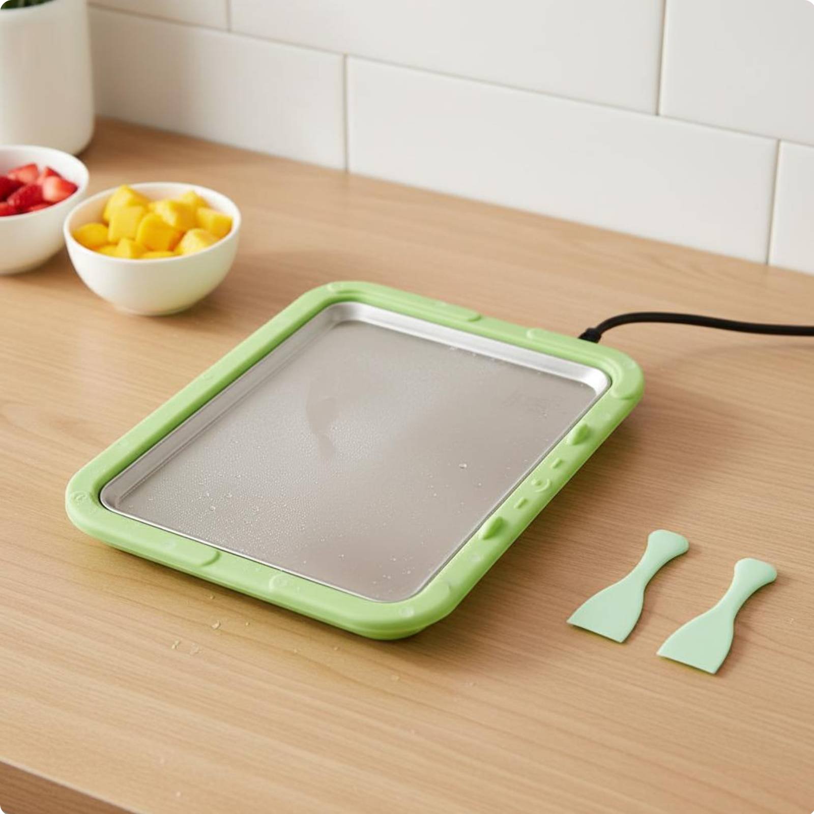 Rolled Ice Cream Appliance DIY Fun Fried Yogurt Pan Food Grade for Families