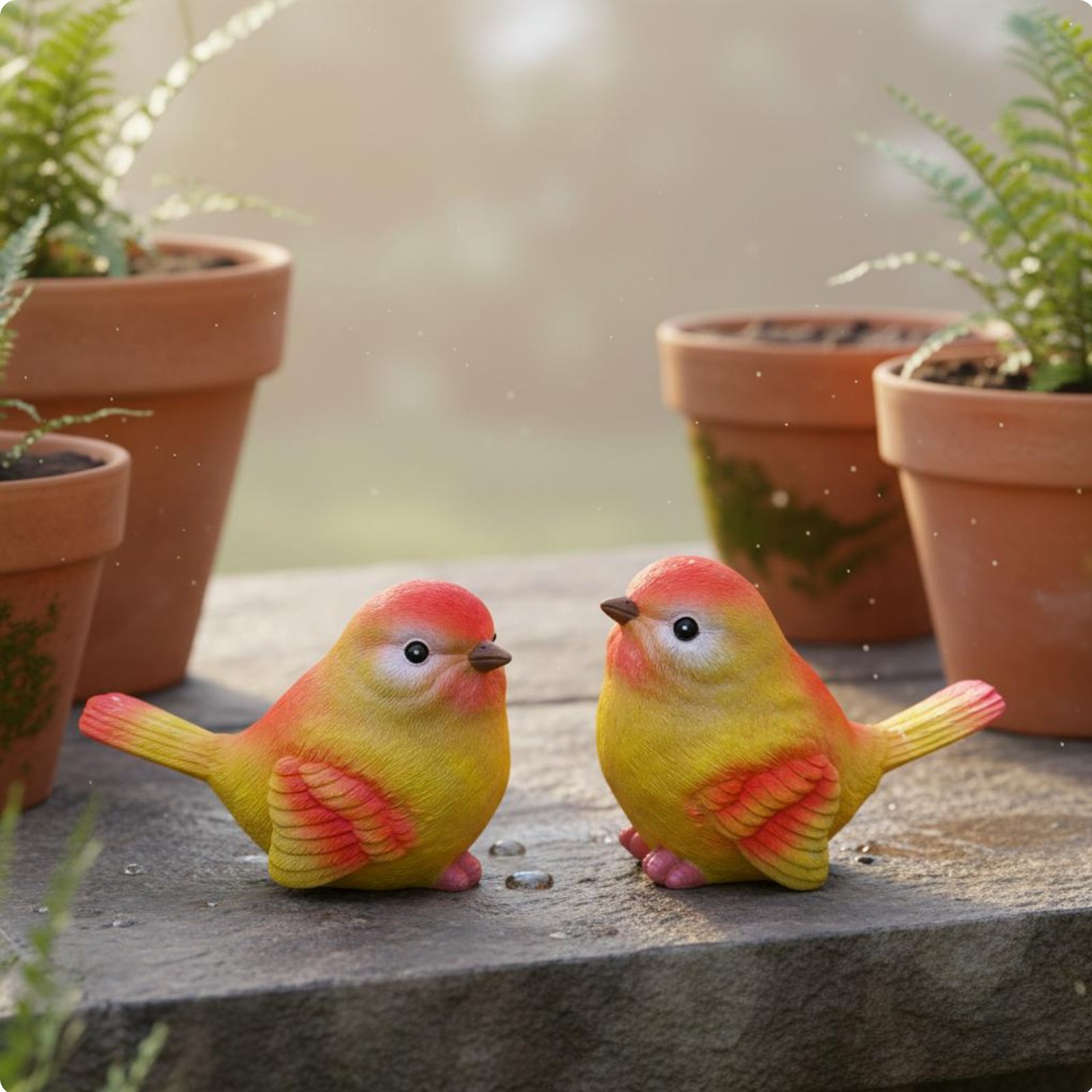 Resin Bird Ornament Indoor Outdoor Mini Resin Bird Figurine Cute Creature Shape