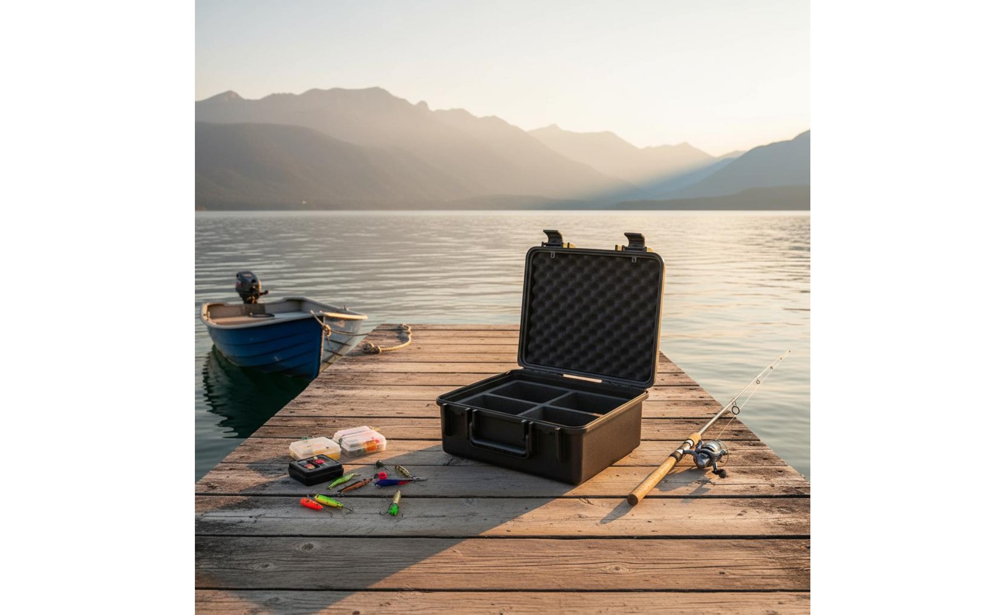 Angelrollenkoffer wasserdicht Schutzkoffer für Angelrollen Hartschale für Angler