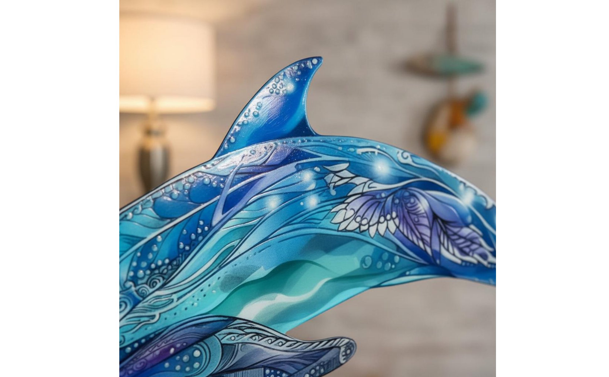Metal Dolphin Wall Art Vivid Colors Metal Dolphin Art Wrought Iron for Bathroom