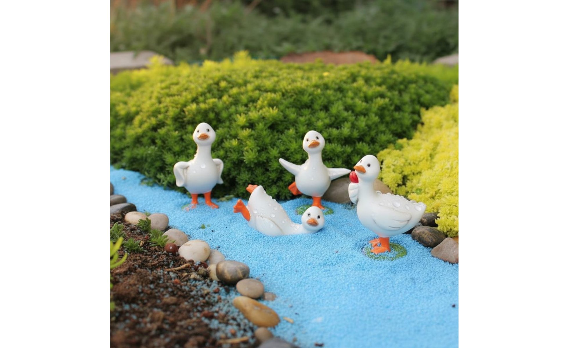 4 Pieces Resin Duck Ornaments Cute Poses Resin Duck Figurines Versatile Decor