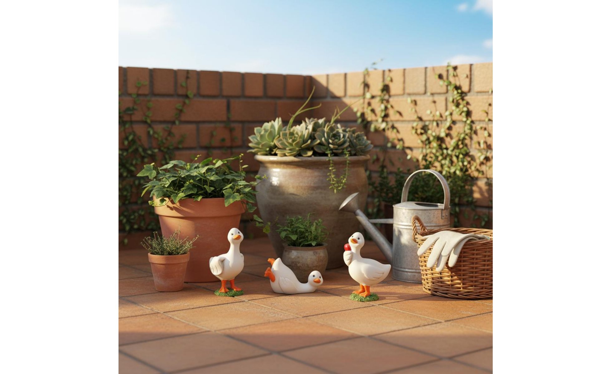 4 Pieces Resin Duck Ornaments Cute Poses Resin Duck Figurines Versatile Decor