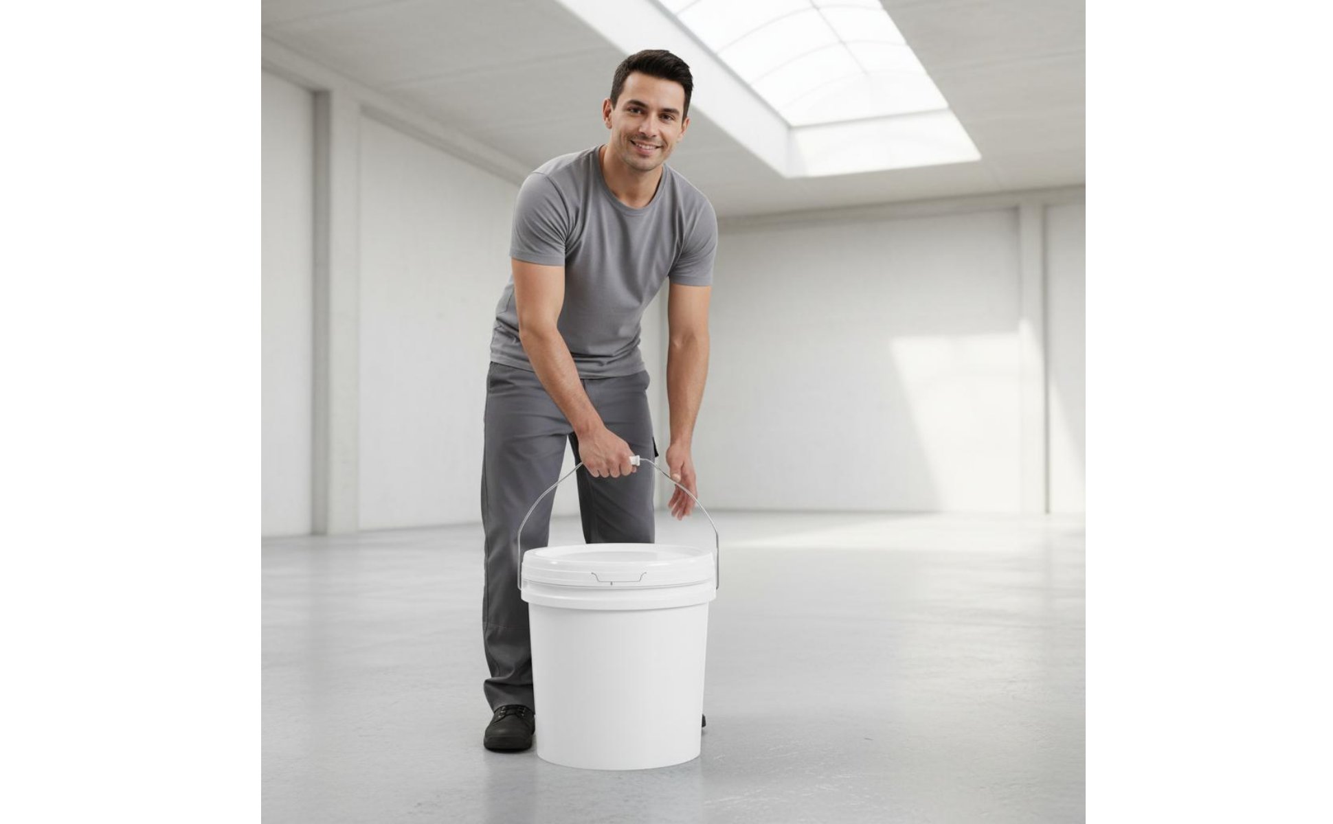 Industrial Plastic Pail with Handle Long-Lasting PP Material Pail with Handle