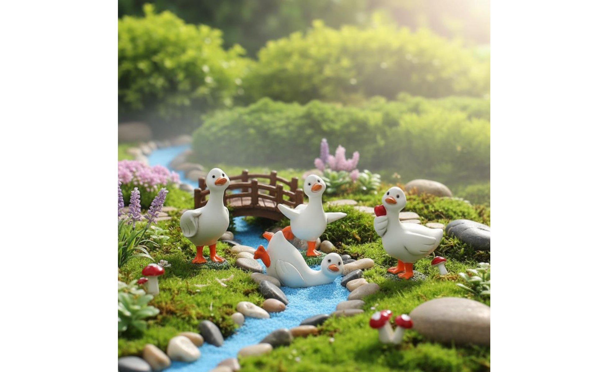 4 Pieces Resin Duck Ornaments Cute Poses Resin Duck Figurines Versatile Decor