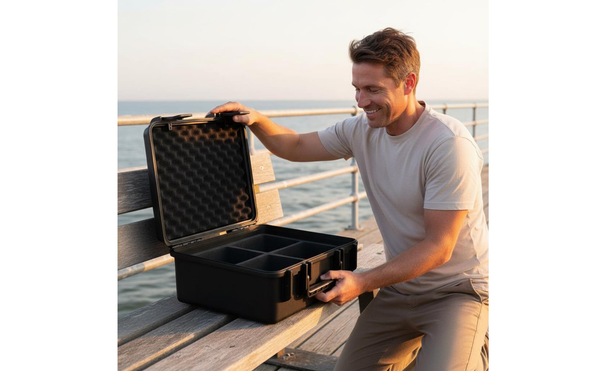 Angelrollenkoffer wasserdicht Schutzkoffer für Angelrollen Hartschale für Angler