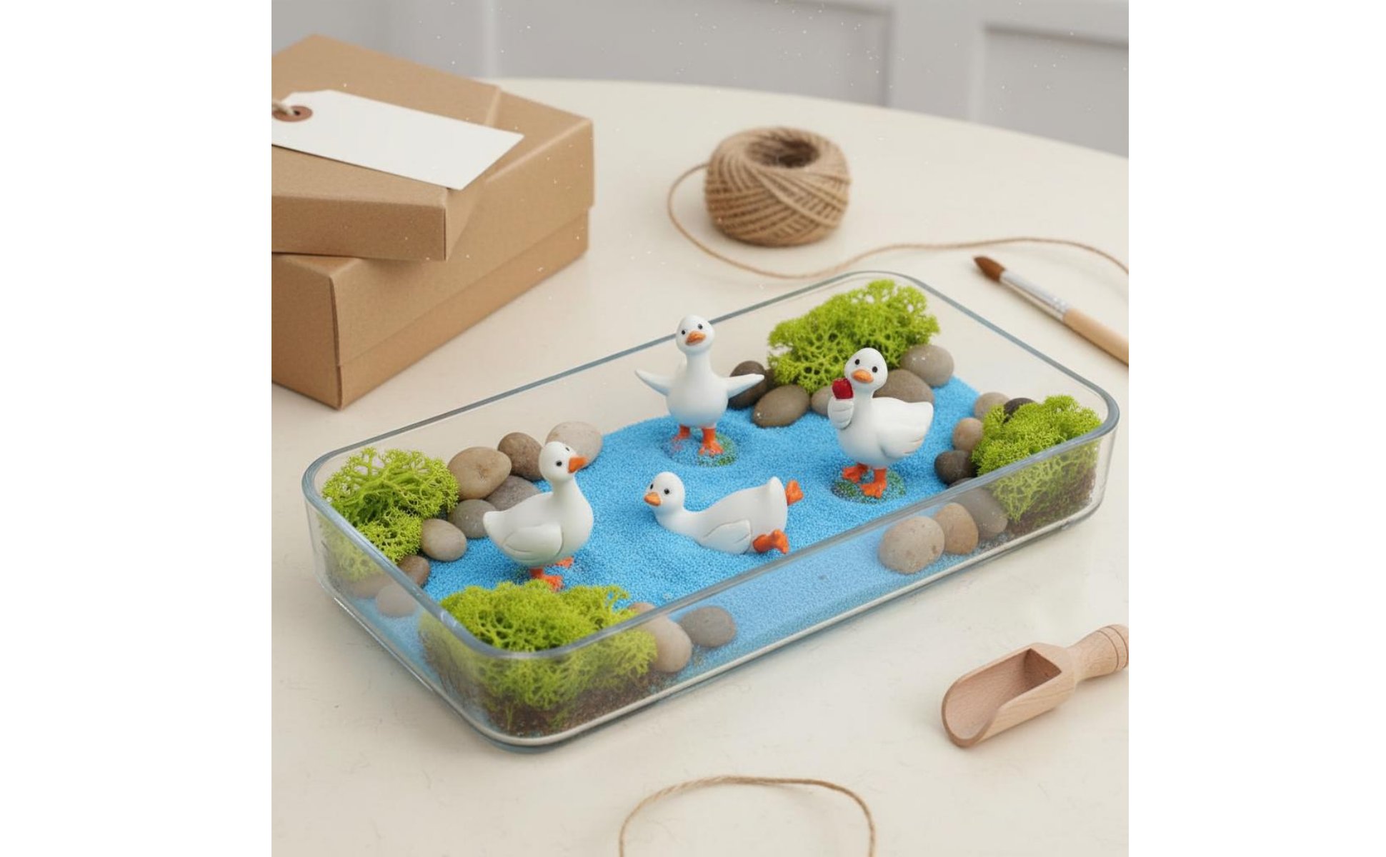 4 Pieces Resin Duck Ornaments Cute Poses Resin Duck Figurines Versatile Decor