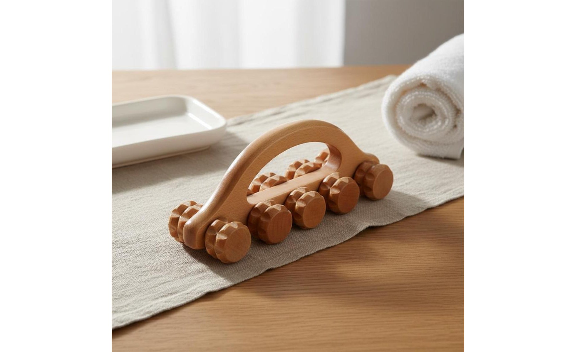Wooden Roller Massager Portable Wooden Massage Roller Deep Relaxation for Adults