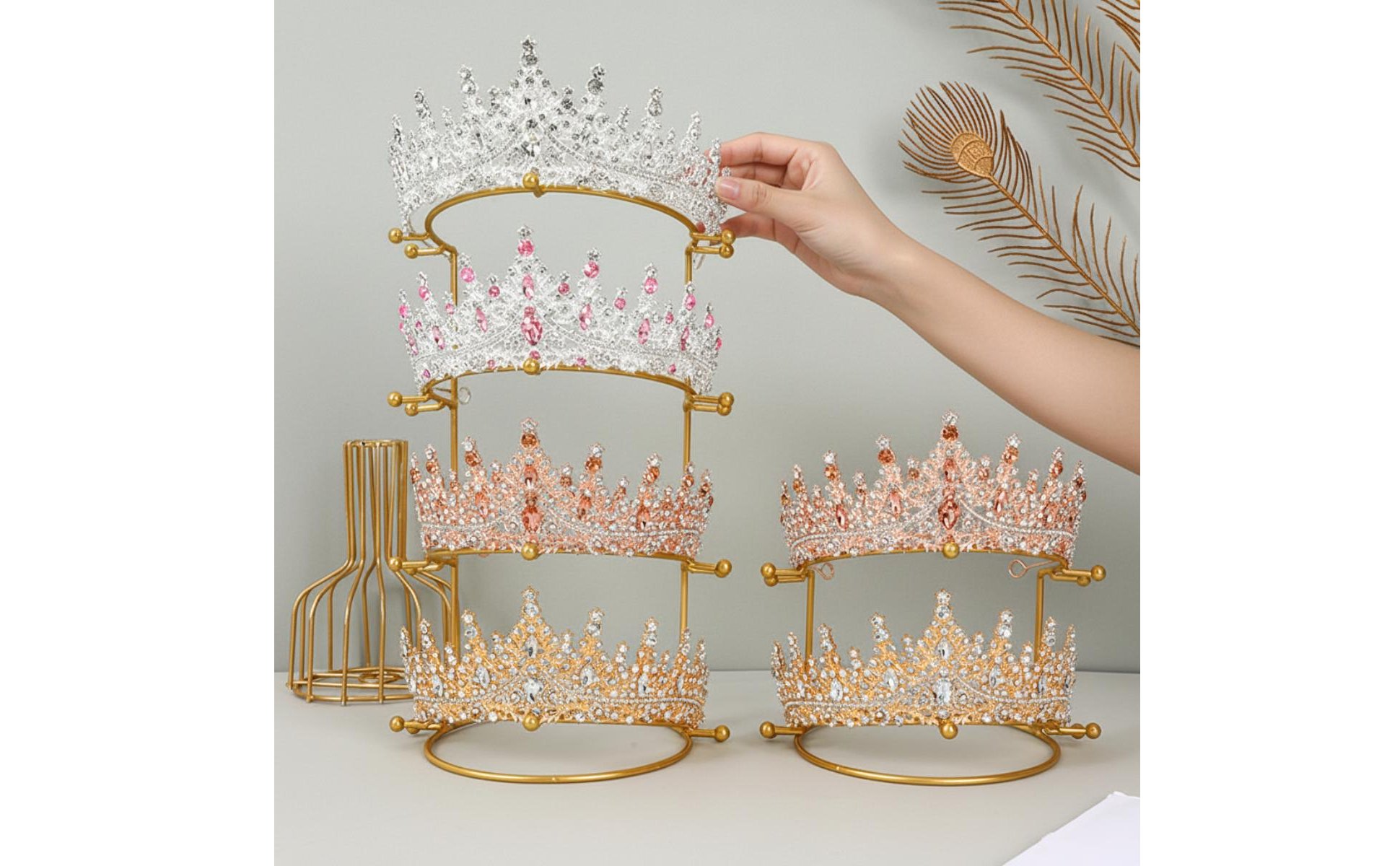 Metal Crown Display Stand Elegant Design Tiara Display Stand Sturdy And