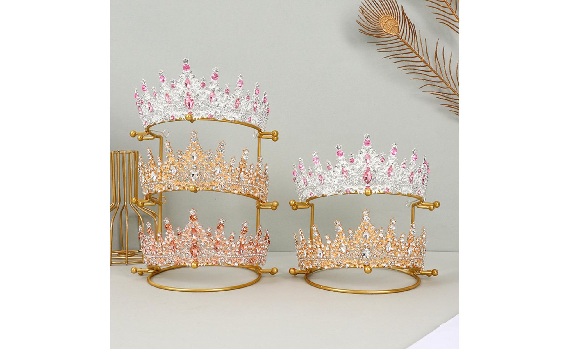 Metal Crown Display Stand Elegant Design Tiara Display Stand Sturdy And