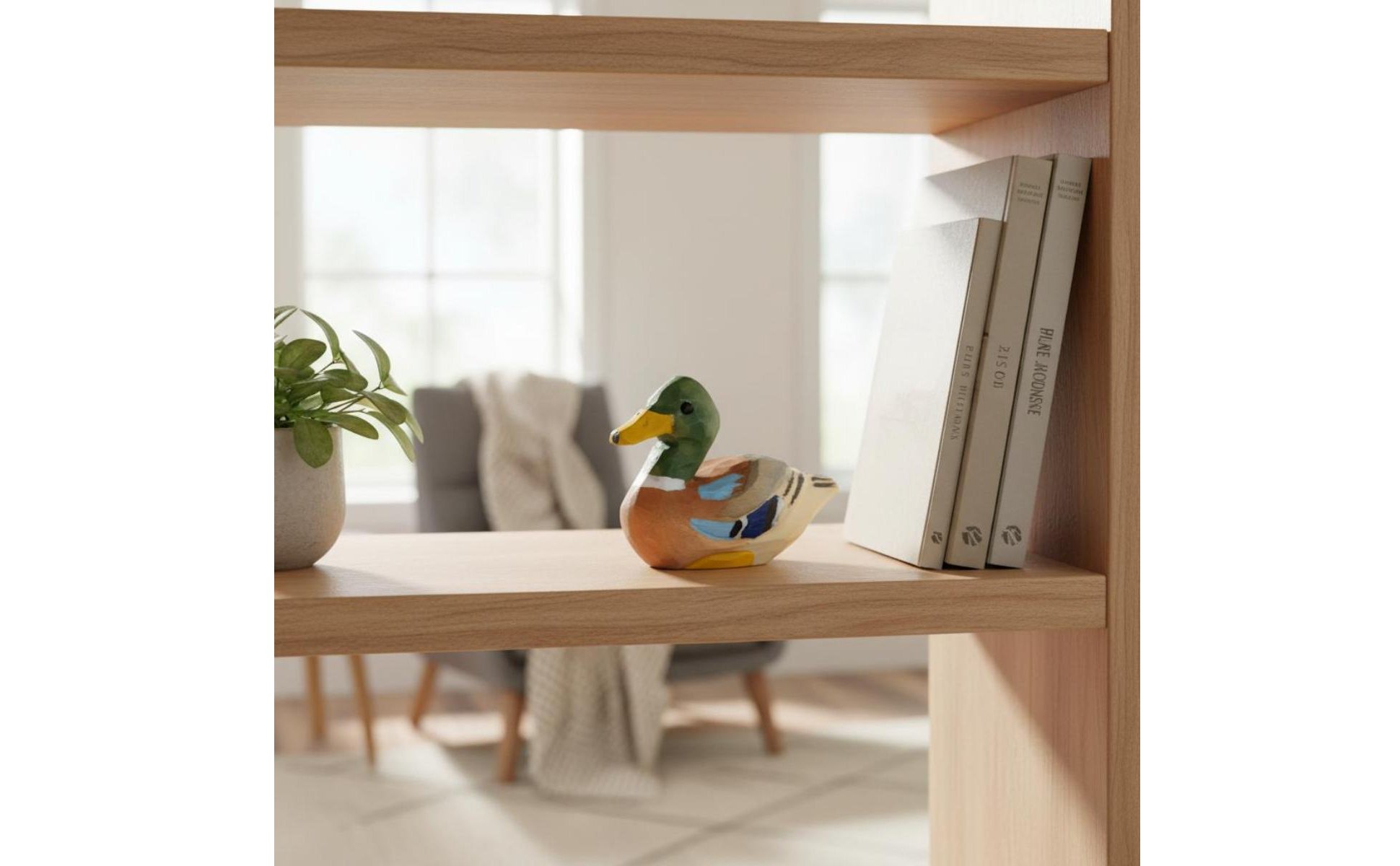 Hand-Carved Duck Figurine Natural Wood Carved Wooden Duck Rustic Decor