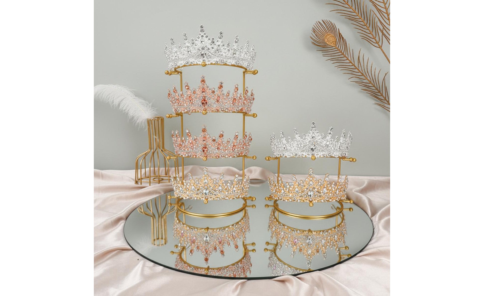 Metal Crown Display Stand Elegant Design Tiara Display Stand Sturdy And