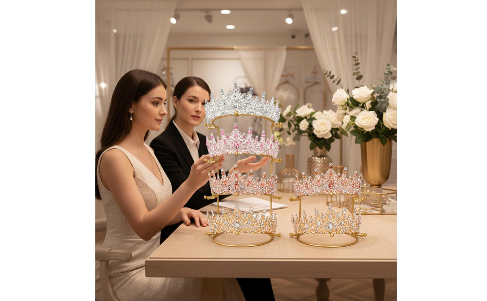 Metal Crown Display Stand Elegant Design Tiara Display Stand Sturdy And