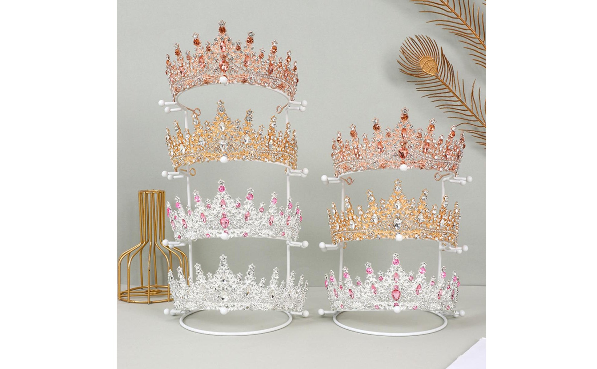 Metal Crown Display Stand Elegant Design Tiara Display Stand Sturdy And